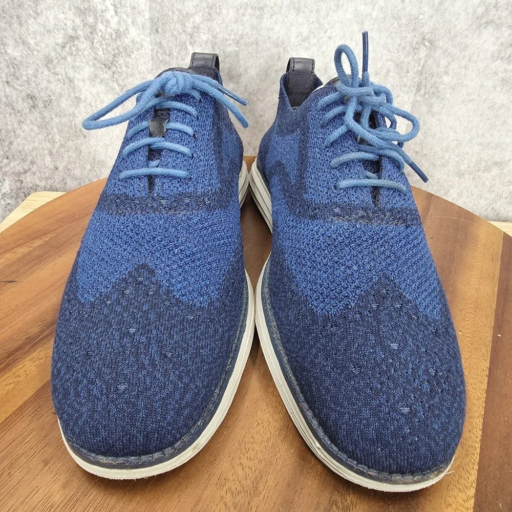 Cole Haan 4.Zerogrand Oxford Shoes Mens 9.5 M‎ Blue Stitchlite Wingtip Light